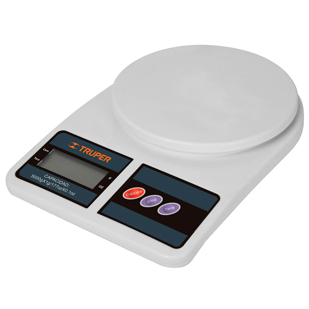 Báscula digital base plástica para cocina capacidad 5 kg