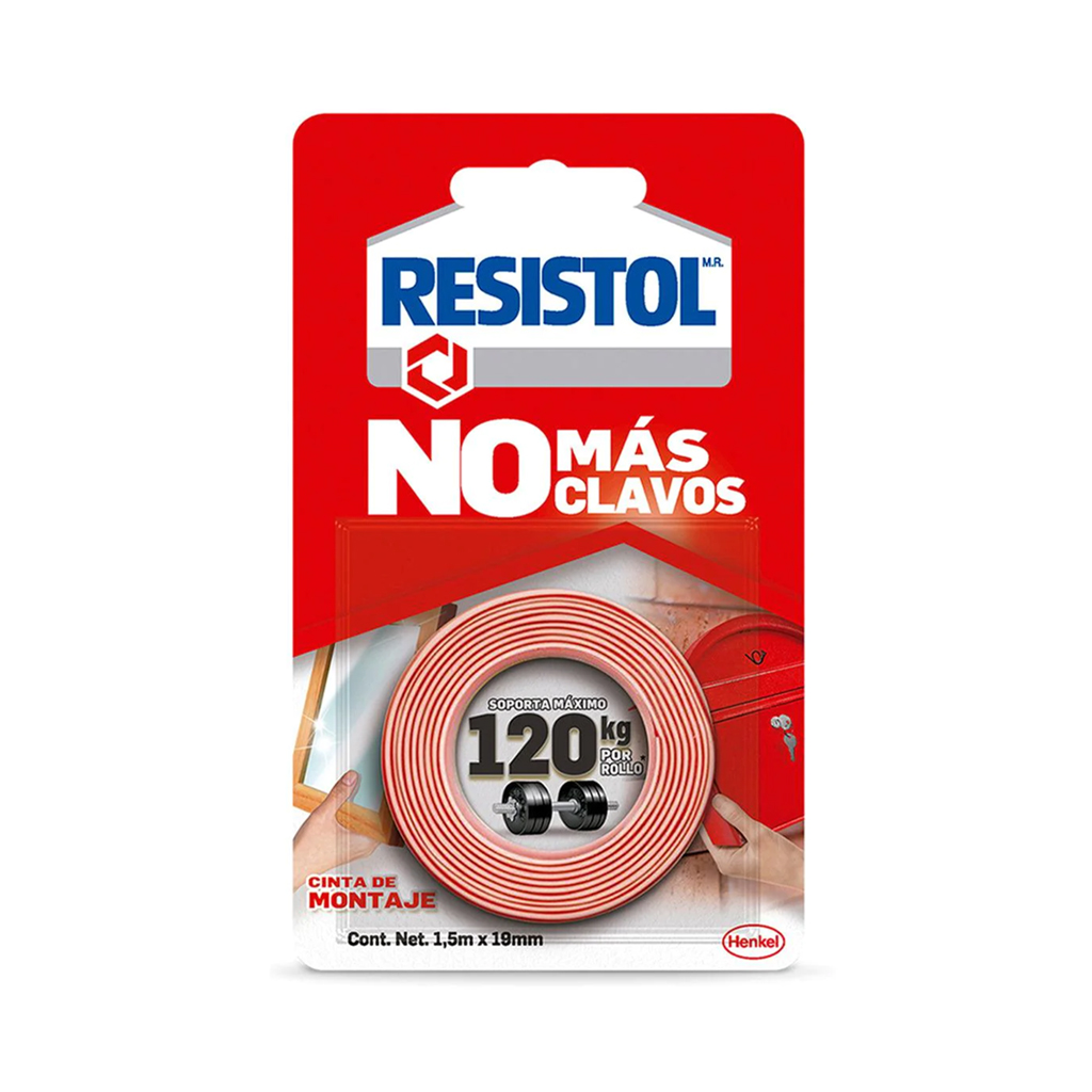 Resistol no más clavos cinta 19mm x 1.5m