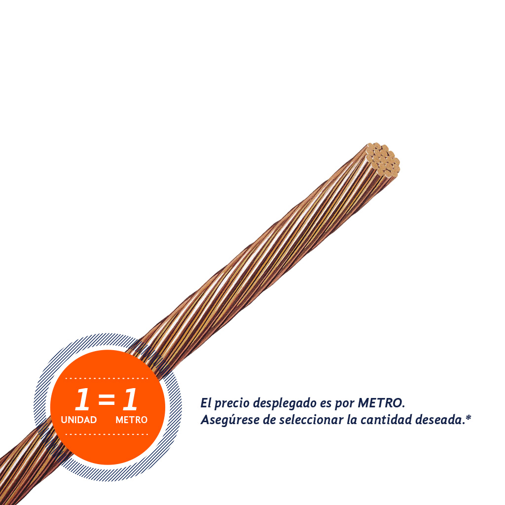 Cable desnudo de cobre Cal #4 - 19 hilos