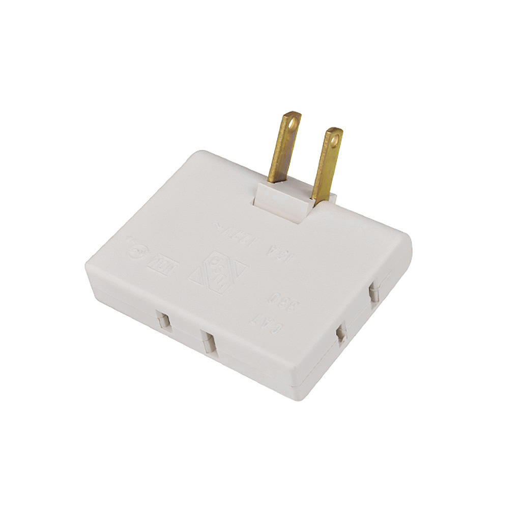 Triple con clavija móvil con bisagra en ABS marfil 15 A (Iusa)