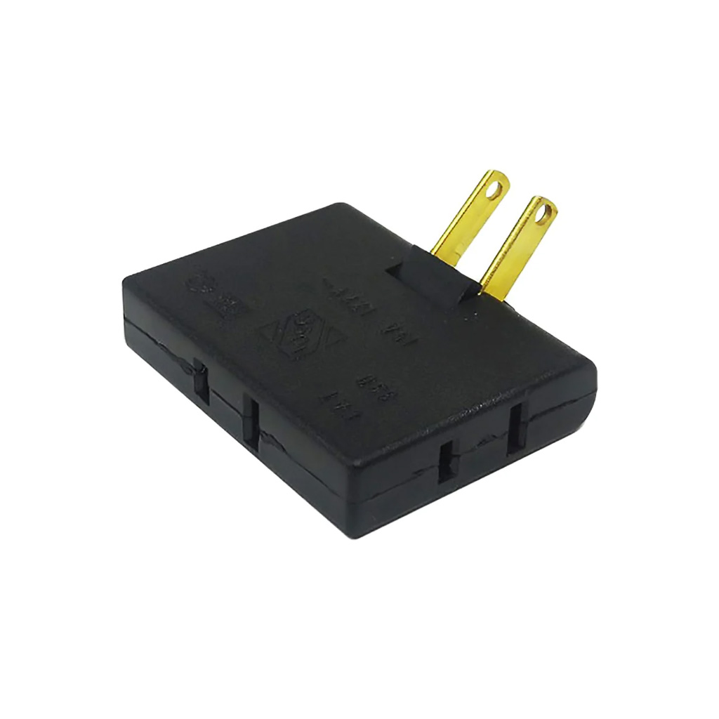 Triple con clavija móvil con bisagra en ABS negro 15 A (Iusa)