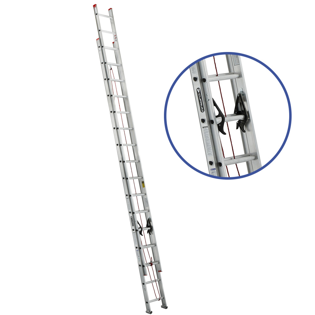 Escalera de extensión de aluminio - 32 pies, 8.84m - 150 Kg Tipo III