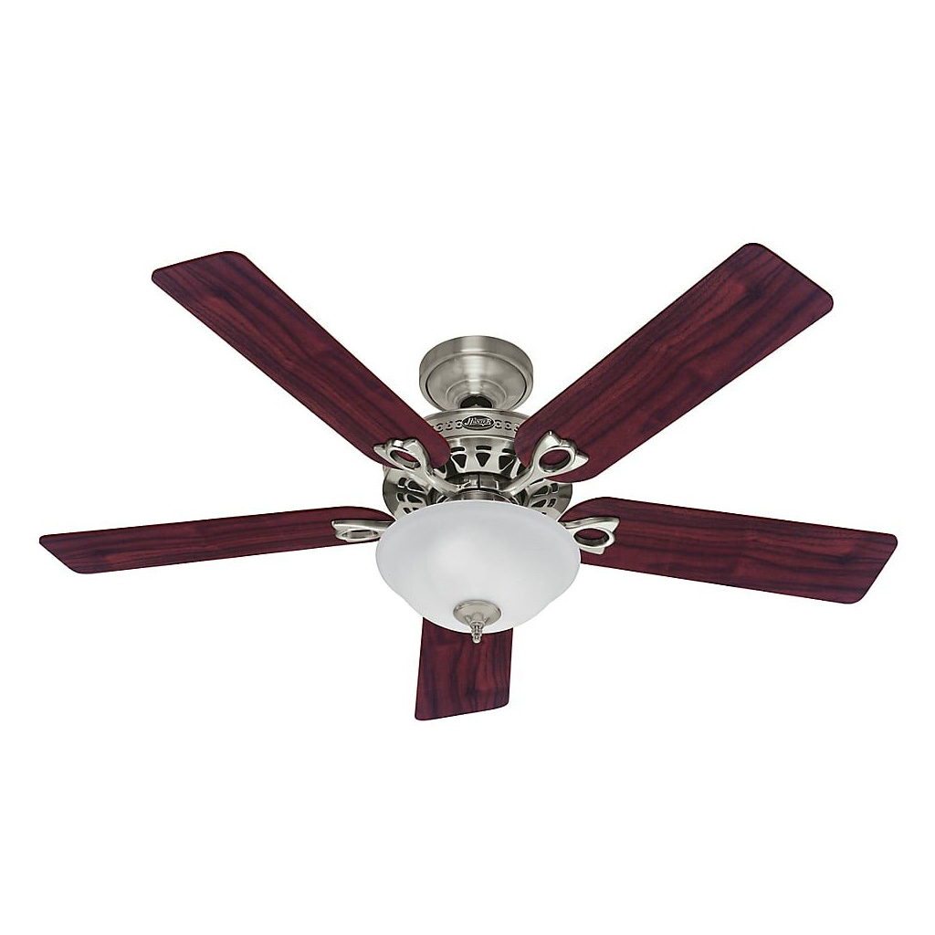 Ventilador Stanford niquelado con luz Hunter