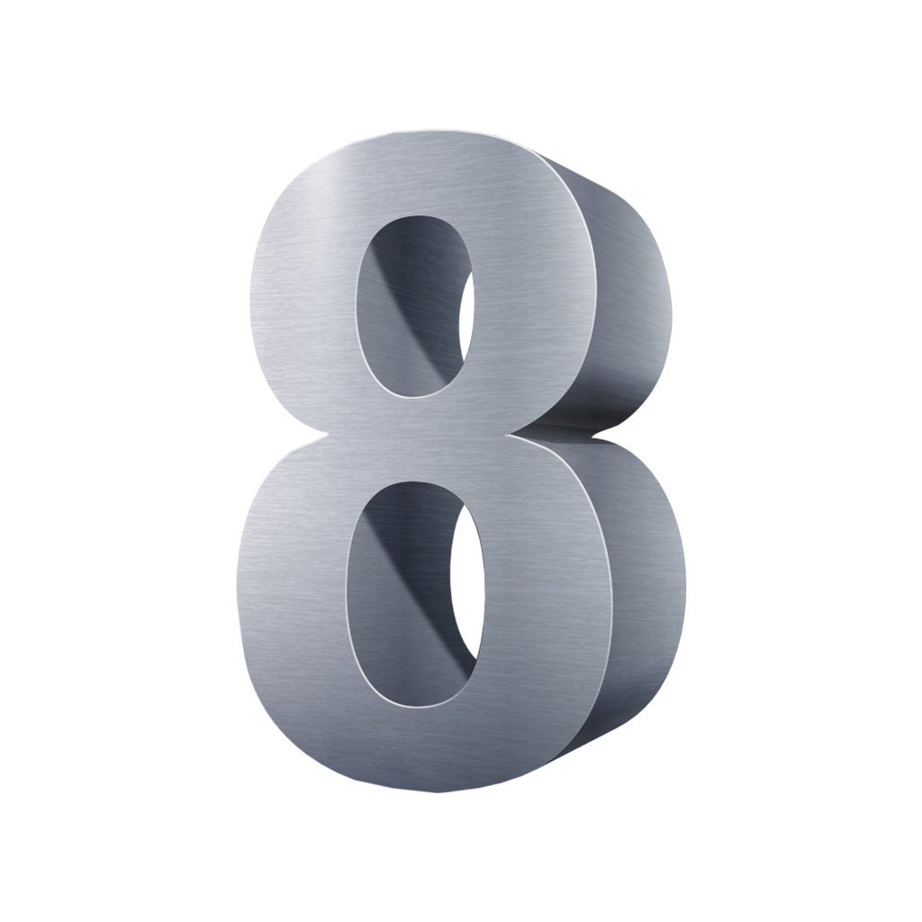 NUMERO DE ALUMINIO 8   (25 CMS)