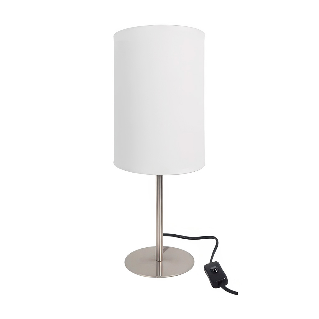 Luminario De Mesa Romi E26 1 x 40W Blanco / Acero satin
