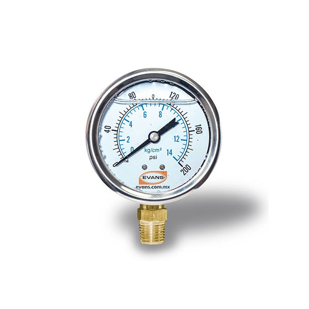 Manómetro de glicerina 0–200 psi