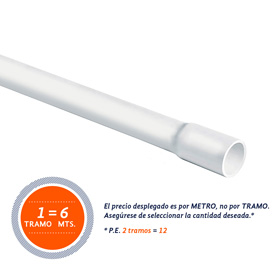 Tubo PVC hidráulico cédula 40 de 2